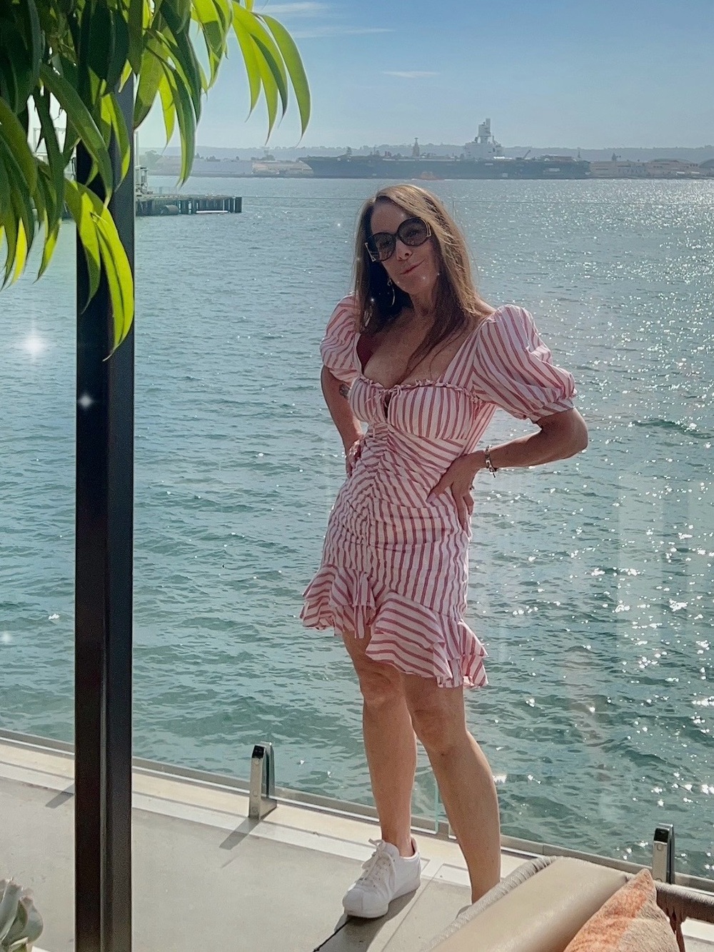 JONATHAN SIMKHAI ♦️ Ruffle Striped Mini Dress 6️⃣